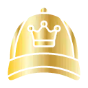 Golden crown graphic, related to custom embroidery services.
