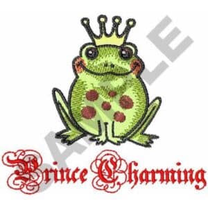 Prince Charming frog wearing a crown. Text: "Prince Charming