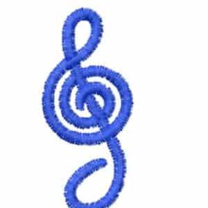 Blue treble clef musical symbol