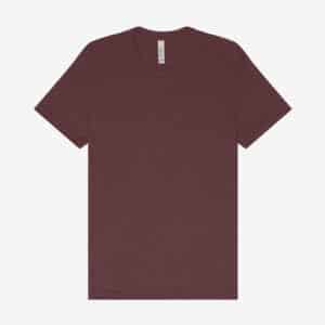 Maroon toddler short sleeve tee shirt on a white background.