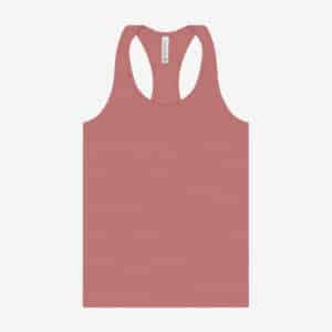 Bella Women’s Jersey Racerback Tank in a dusty rose color.