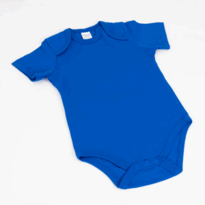 Blue Laviva Sports™ baby bodysuit/onesie. Premium quality, short sleeves, and snap closure.